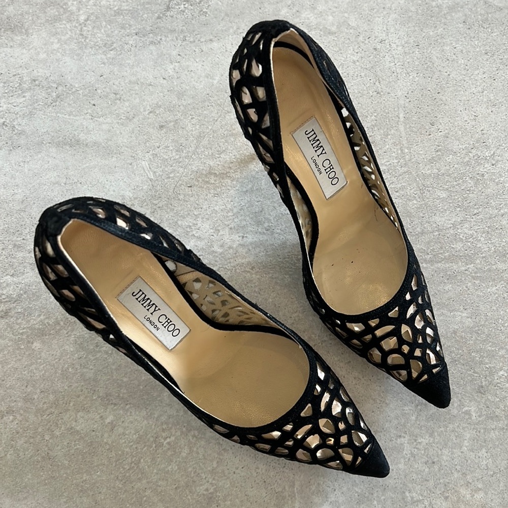 Jimmy Choo Abel Suede Cutout Pumps size 39